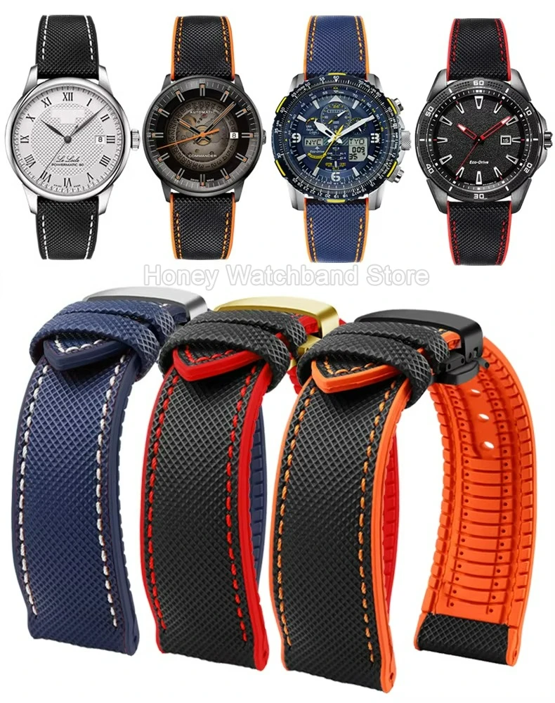 Correa de reloj de silicona resistente al agua y al sudor, 20, 22mm, para Omega MIDO Multifort Commander Citizen Pilot's Seiko, accesorios para reloj