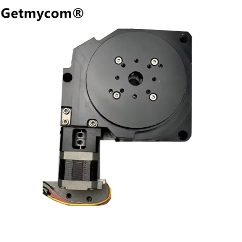 for CNC indexing plate used 42 stepping motor turntable, high-precision R-axis worm gear, 100mm table top turntable. Speed 40°/S