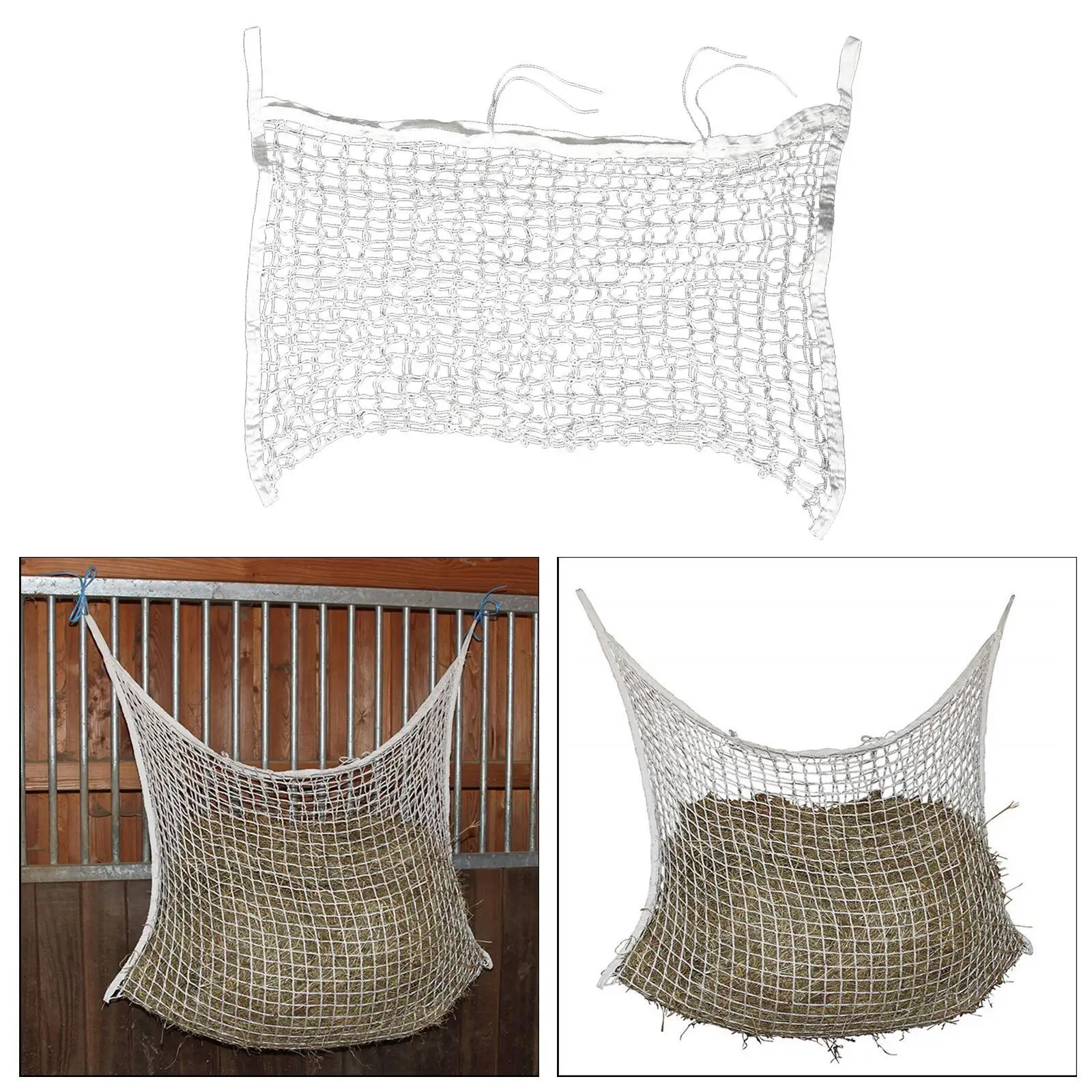 Slow Feed Horse Hay Net Bag Large Capacity Bag Equestrian Supplies 90x80cm