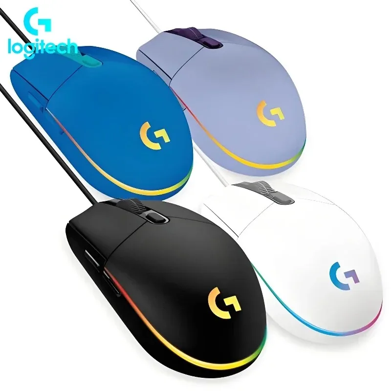 

Logitech G203 LIGHTSYNC RGB Gaming Mouse Wired 8000 DPI 6 Programmable Buttons Ergonomic Lightweight for PC Mac Gamer M100R