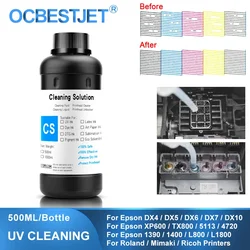 500ML UV Cleaning Liquid For Epson Roland Mimaki Ricoh Konica UV Printer Cleaning Fluid Kit UV Printhead Cleaning Solution
