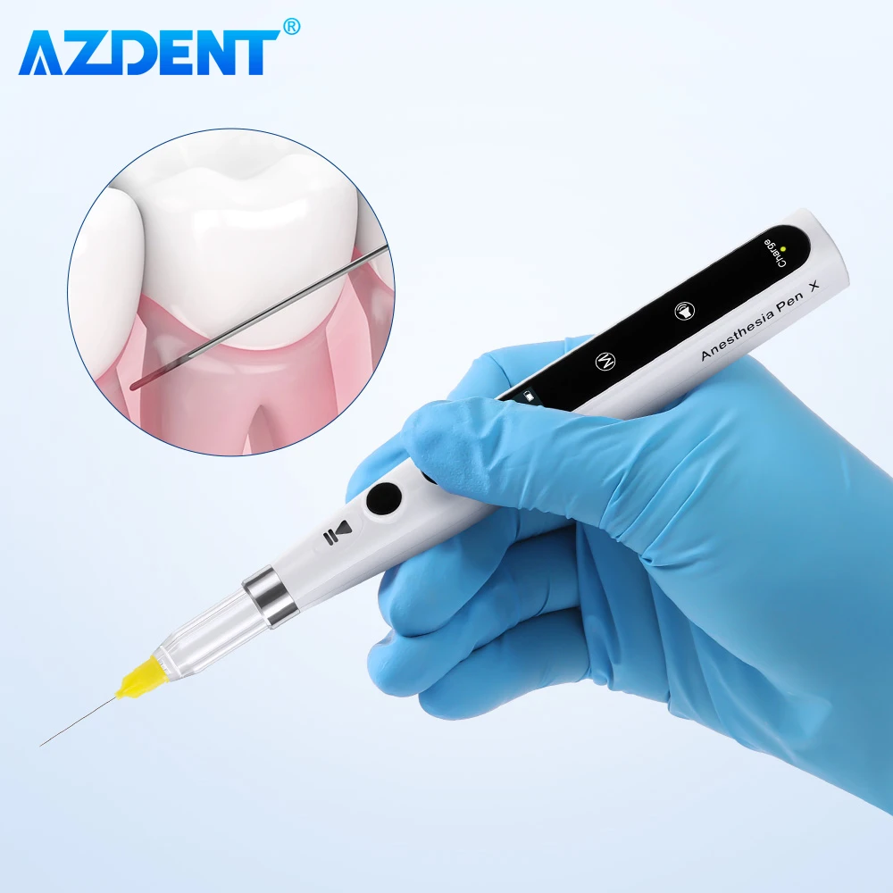 AZDENT Dental Professional Painless Oral Anesthesia Device Booster Injector Portable with Boosting pipes LCD Display for Dentist