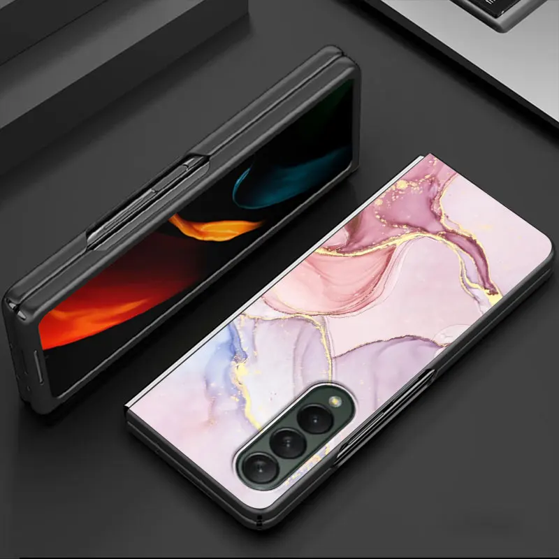 Granite Marble Case dla Samsung Galaxy Z Fold3 Z Fold4 5G Z Fold5 5G Z Fold6 ZFold4 Shockproof Cases Funda Protection Cover