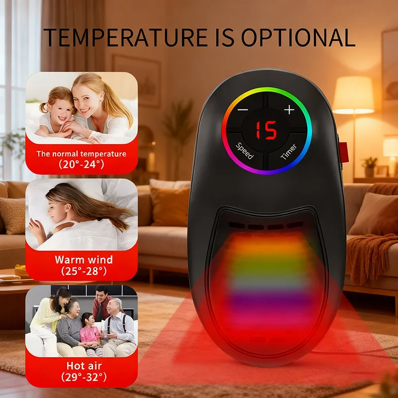 Small Sun Desktop Heater Intelligent Remote Control Hot Air Fan Portable Electric Heater Mini Heater For Office Home Use 2026 - Image 2