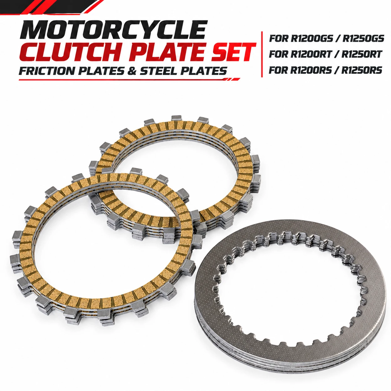 Motorcycle Engine Clutch Friction Discs Steel Plates Kit for BMW R1200GS R1250GS Adventure R 1200 1250 GS RT RS Accessories