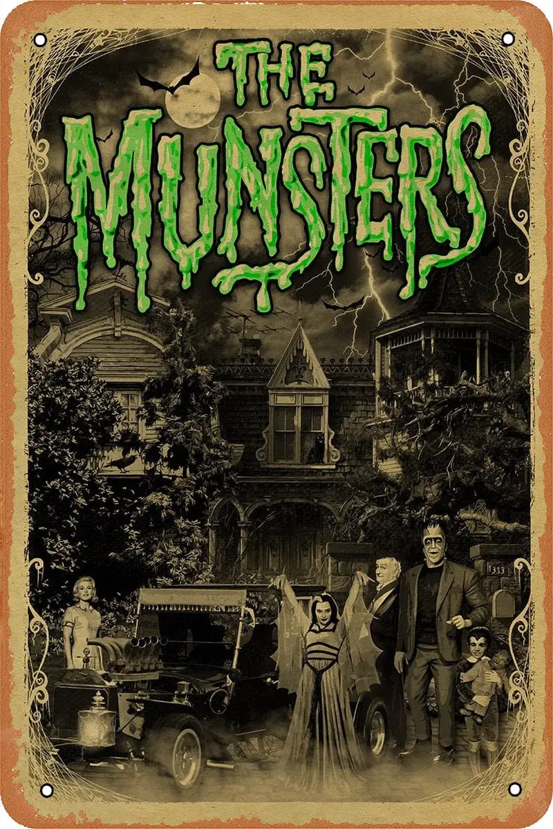 The Munsters TV Show Poster,Vintage Wall Art,Home Decor,TV Show Metal Tin Sign 8x12 Inch sign