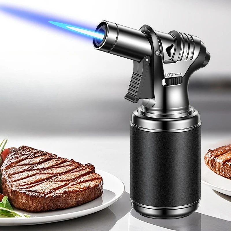 Handgehaltene Hochtemperatur-Spritzpistole mit Luftkammer und großer Kapazität, aufblasbares, winddichtes Feuerzeug, Zigarren-Grill-Backzünder