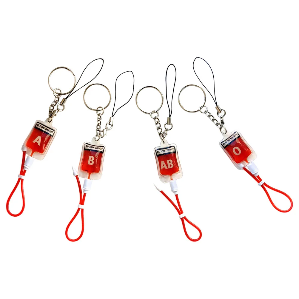 4 Pcs Keychain Funny Novelty Little Bags Pendant Type Ring Rings Charm Decoration Purse Holder Stainless Steel