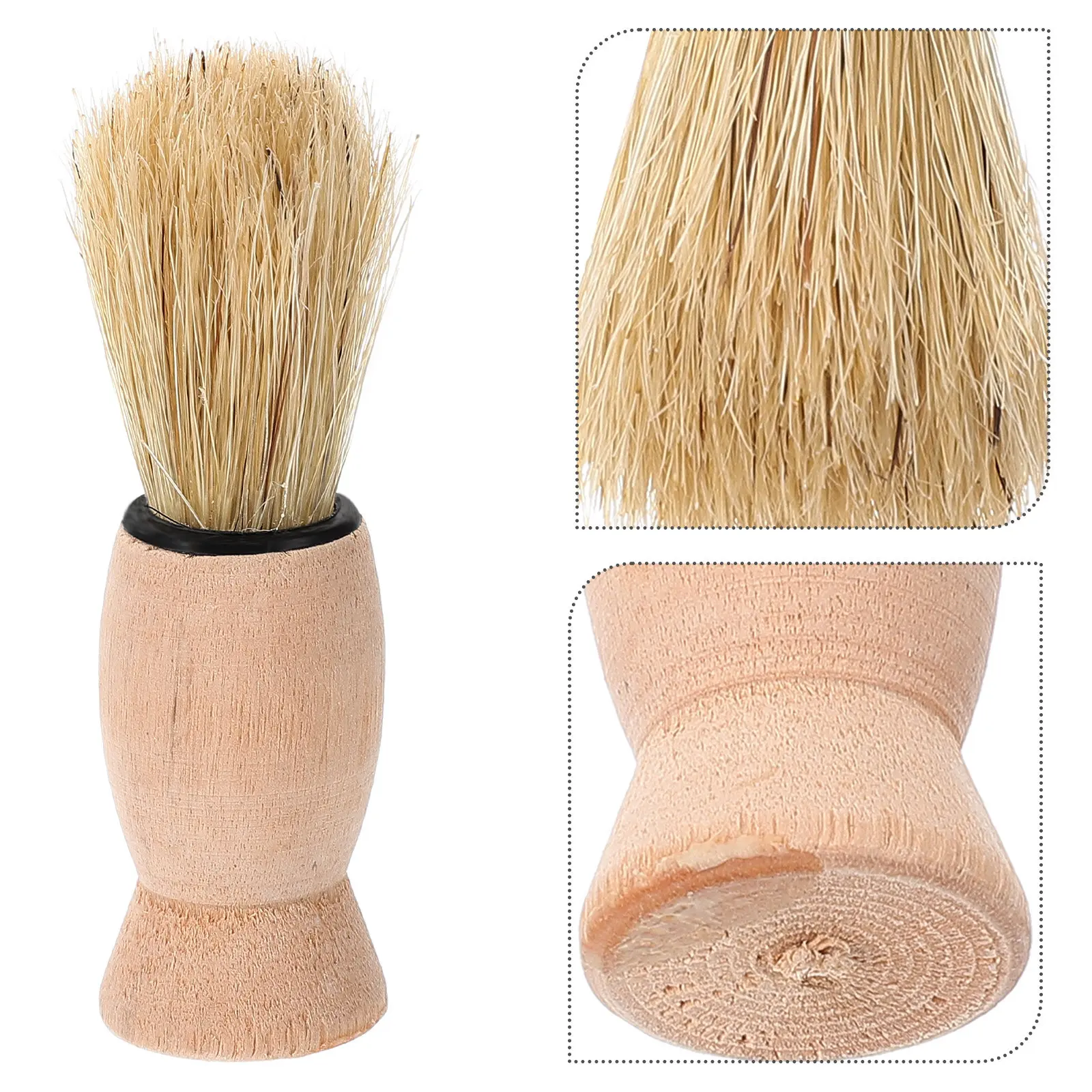 Men Beard Brush Soft Non Irritating Bristles Vintage Barber Brush for Home Salon Grooming Beard Styling Hair Sweeping Shaving