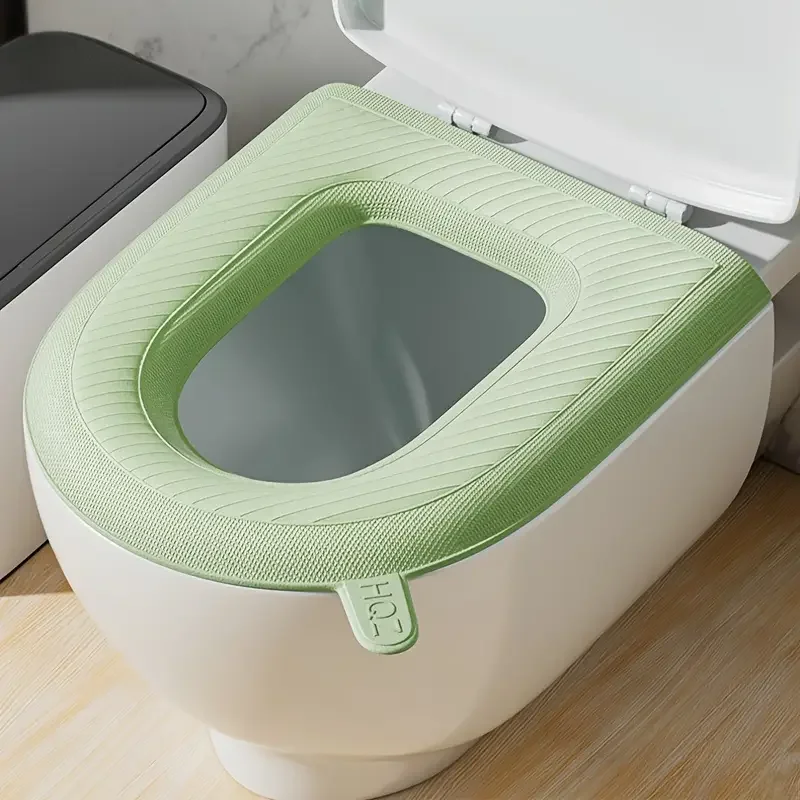 Toilet Seat Cover Soft Waterproof EVA Toilet Cushion Sticker Winter Warm Bathroom Close Stool Protector Bathroom Accessories