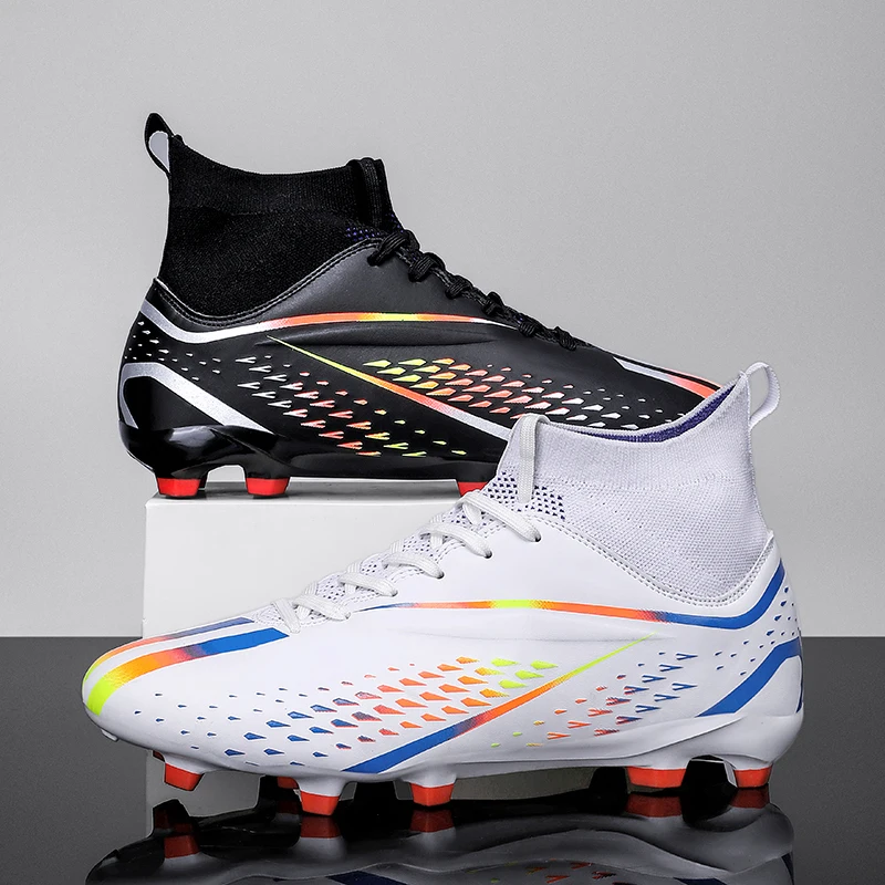 Men Football Boots Sport Training Match Outdoor Soccer Shoes Long Spikes FG/TF Boys Non Slip Cleats Indoor Futsal Comfortable