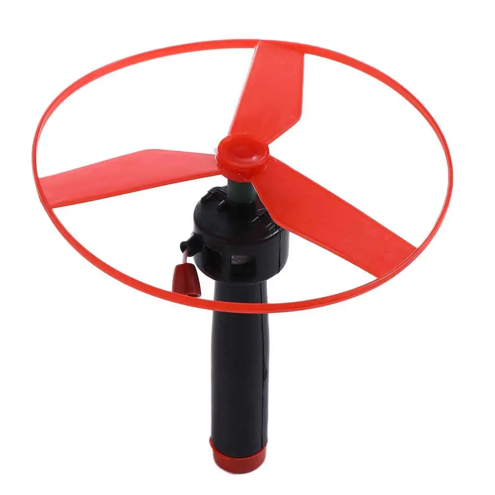 Pull String Pull String Flying Disc Flying Spin Top Hand-push Propeller Helicopter Outdoor Toys Random Color Plastic