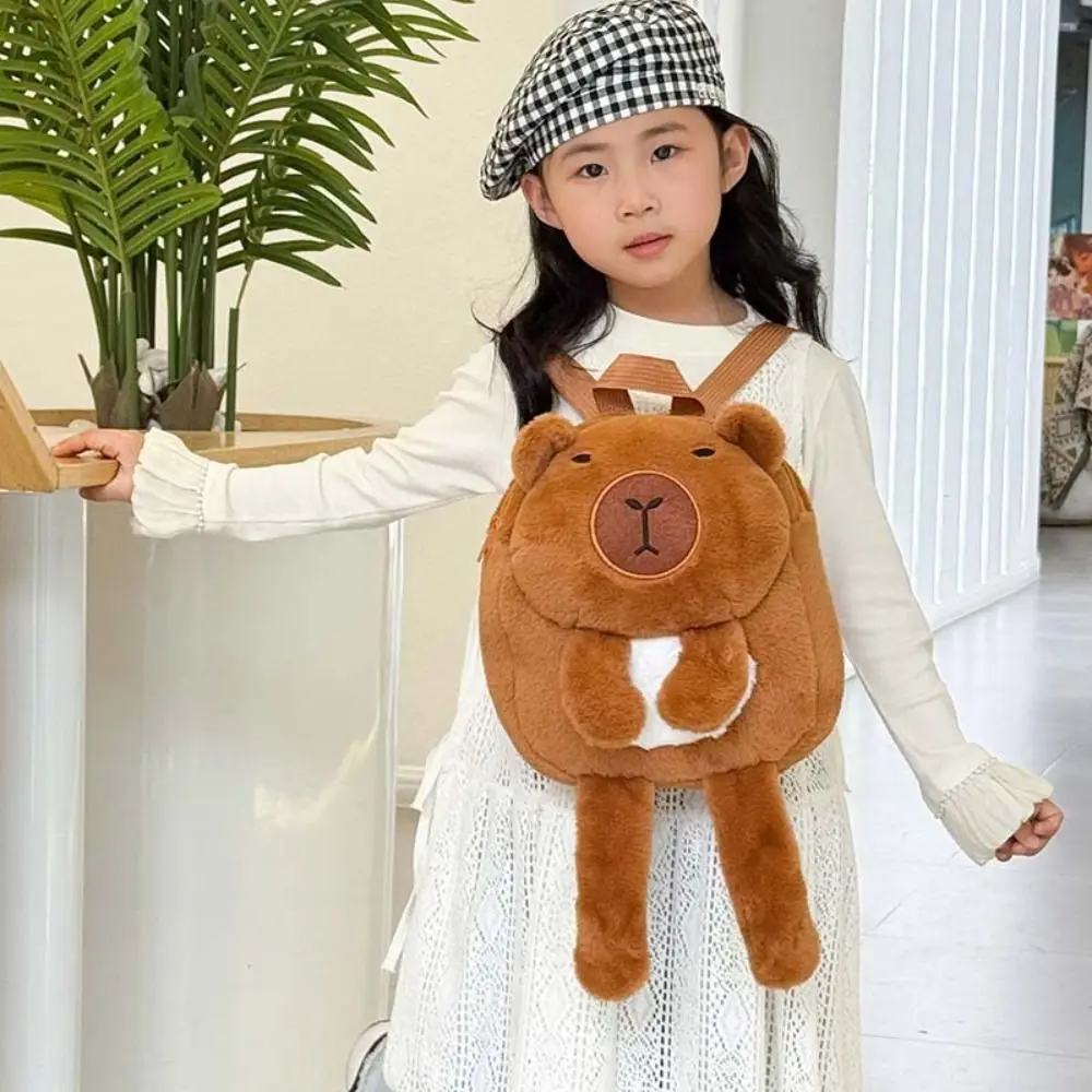 Mode Kawaii Cartoon Capybara Rucksack Lange Bein Pelz Student Schultasche Multifunktionale Leichte Tasche