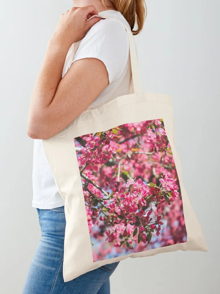 

Pink blossom tree Tote Bag eco bag folding shoping bag supermarket folding Big women