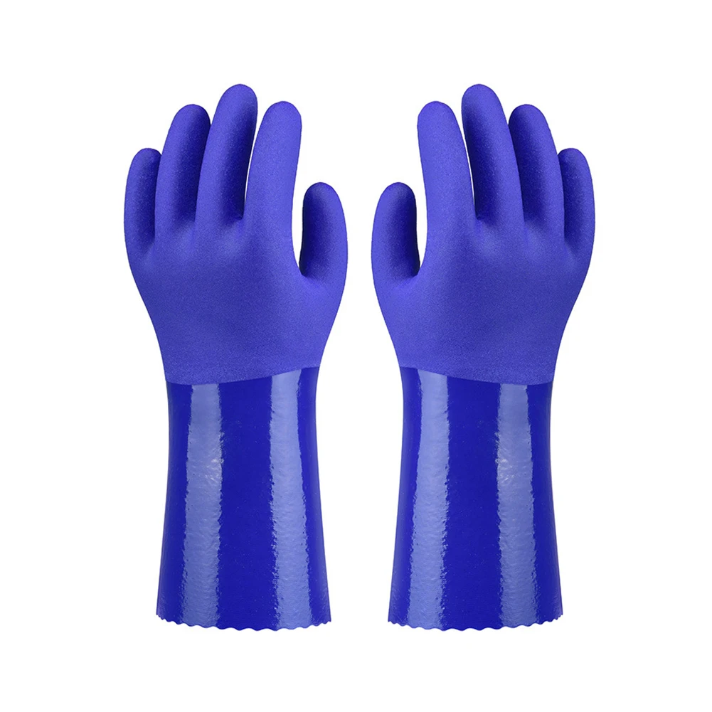 1 Pair Reusable Heavy Duty Safety Work Gloves Rubber Household Gloves Wear-Resistant Anti-Skid Rubber Cleaning Gloves