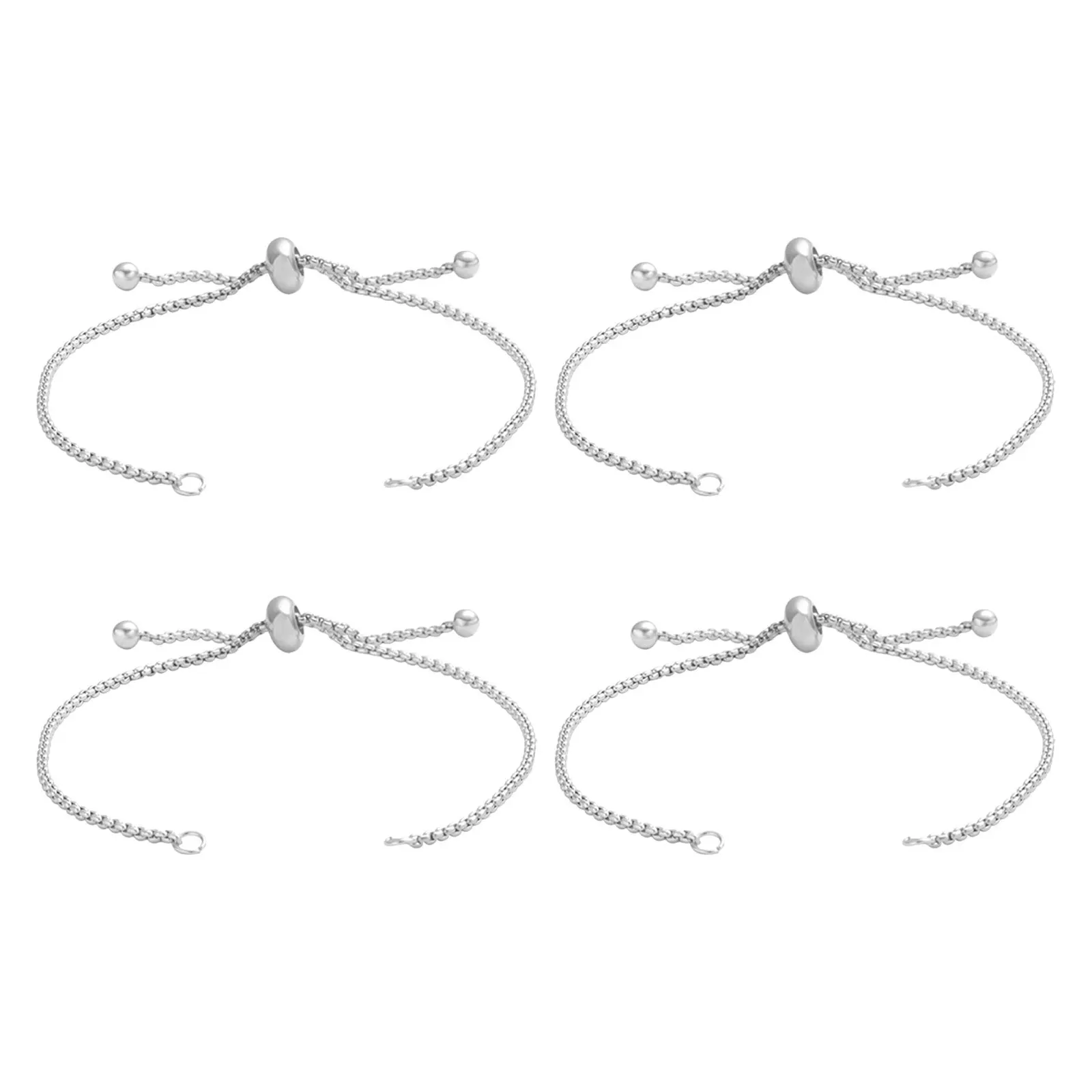

4Pcs Jewelry Chain Extender 220Mm Adjustable Slide Bracelet Connector for DIY Jewelry Making Extension Chains with Ball Ends