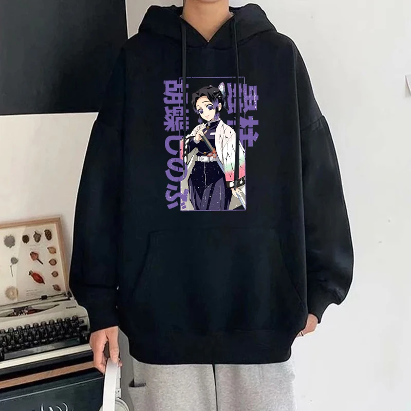 Funny Anime Kochou Shinobu Print Hoodie Fashion Women Men Casual Tops Pullover Hoodies Ladies Sweatshirt