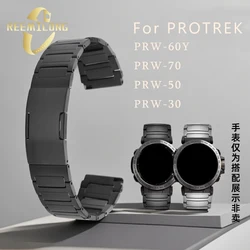 Titanium watch strap 23mm metal silver black gray quick change release pin men watchband For CASIO PROTREK PRW-60Y PRW-70/50/30