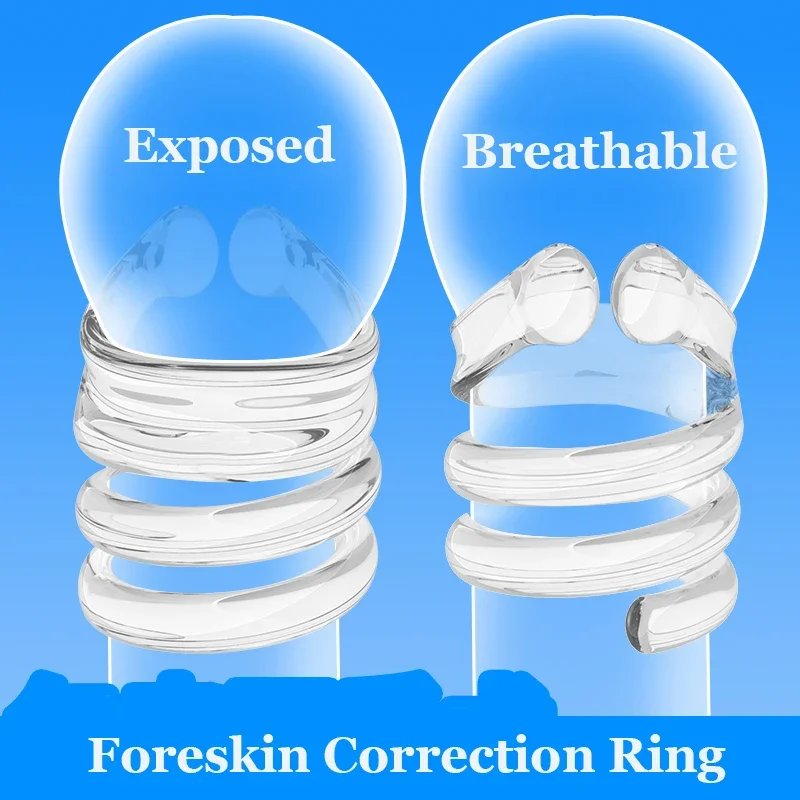 New Breathable Foreskin Correction Cock Rings Delay Ejaculation Male Chastity Device Penis Ring Sex Toys for Men 4PCS/Set