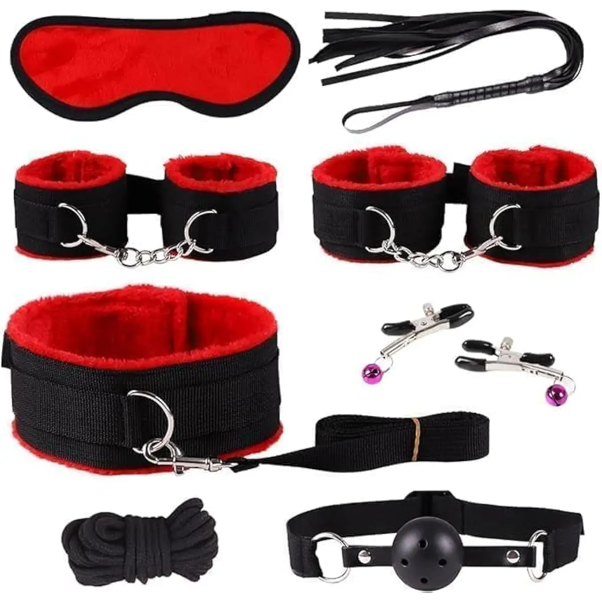 

Bed Bondaged Restraints Sex Kit for Couples Adjustable Sexy Straps and Restraints Tied Down Arms and Legs On Bed Bedroom