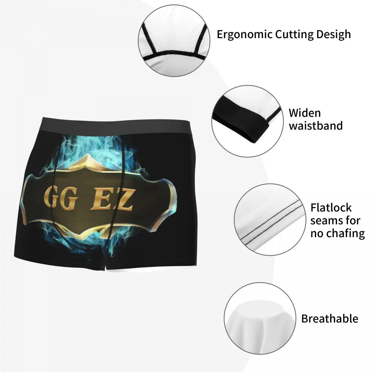 Custom Fashion Game GG EZ Boxers Shorts Panties Male Underpants Breathable Legends Battle Briefs Underwear