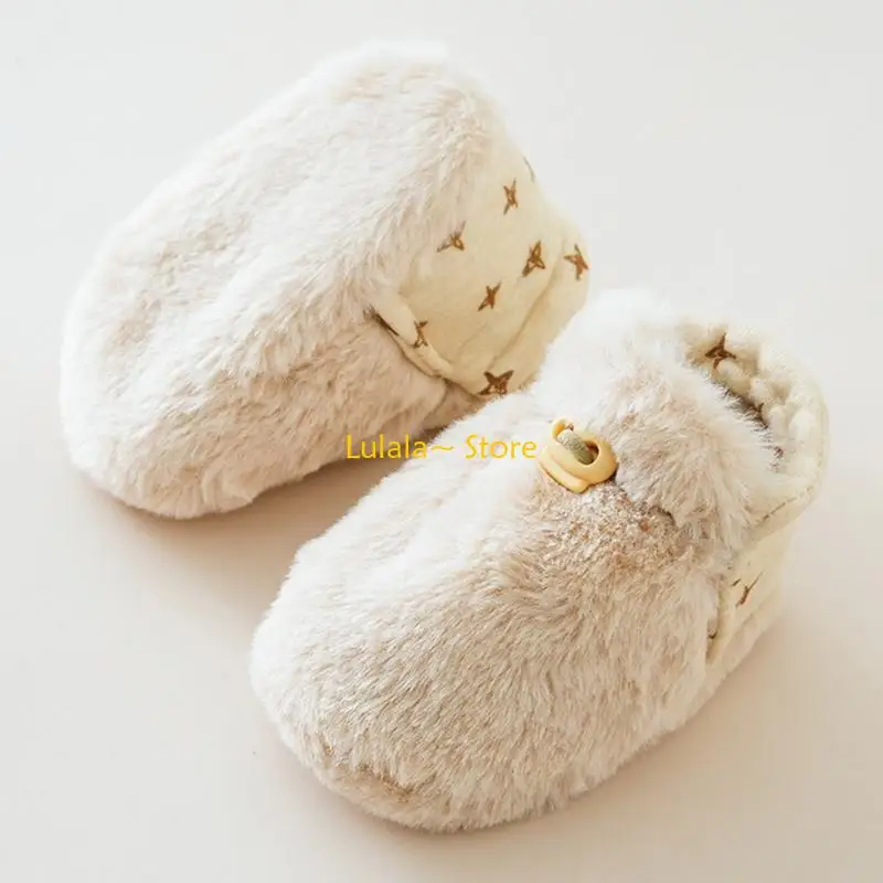 Y4QA أحذية أطفال شتوية دافئة للأطفال الصغار أحذية أرضية قطيفة مضادة للانزلاق لتعلم المشي من 0 إلى سنتين للأولاد والبنات #6