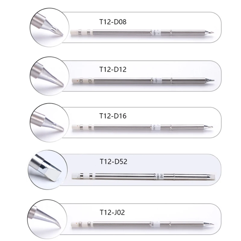 T12 Electric Soldering Iron Tips K B B2 BC2 I ILS JL02 D24 KF For Hakko FX951 952 950D BK969D 202 203 DIY Soldering Station Kits