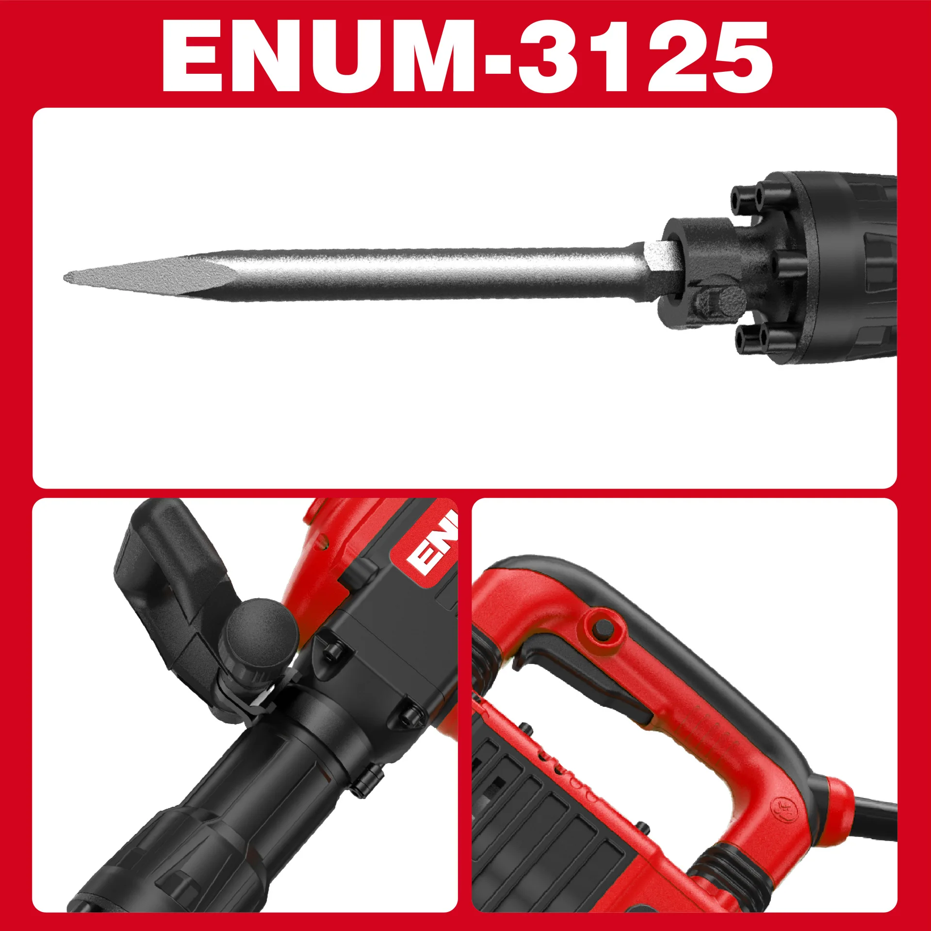 Czerwona elektryczna młot udar – Power Tools In Construction recenzja i cena