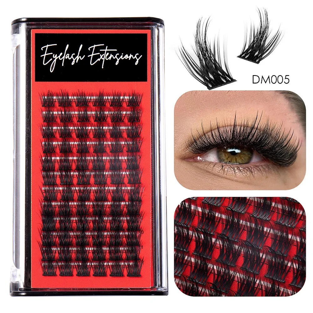 Faux Mink Cluster Lashes Dense Crossing Volume Soft False Eyelash Large Capacity Eye Makeup Tools DIY Eyelash Extension