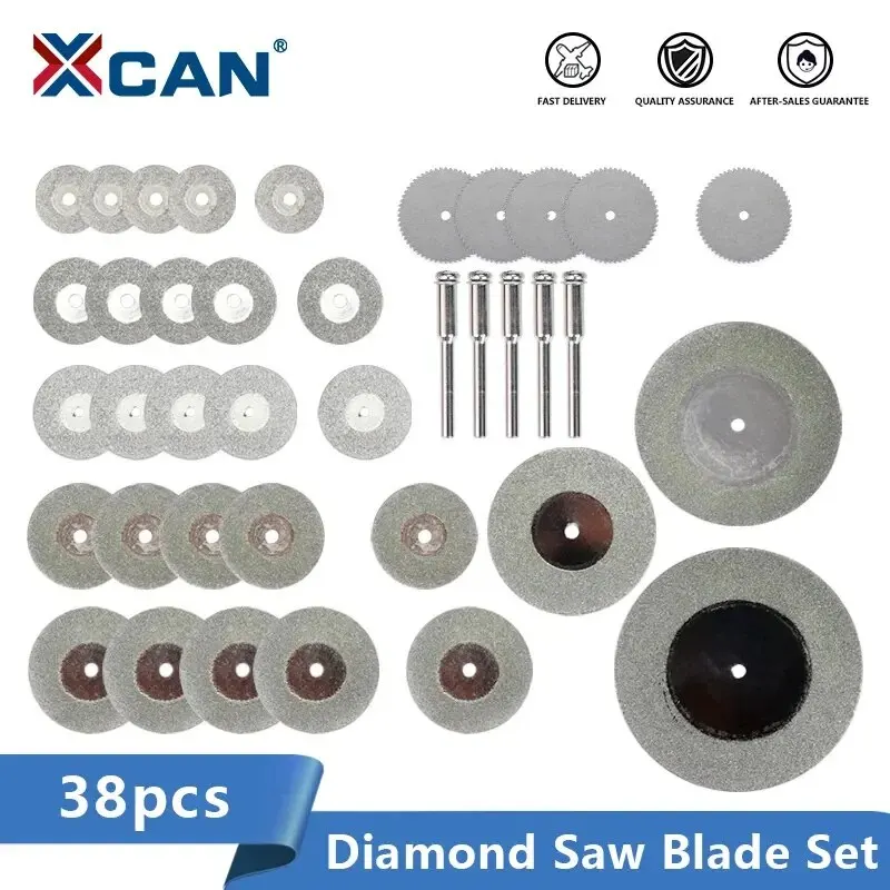 XCAN Diamond Saw Blade Mini Circular Saw Blade 38pcs 16-60mm Diamond Cutting Saw Disc For Dremel Rotary Tools