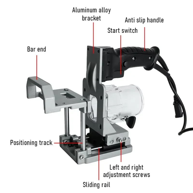 2 in 1 Mini Grooving Machine Rack Woodworking Slot Locator Punch Holder Portable Trimmer Milling Machine Positioning Racks