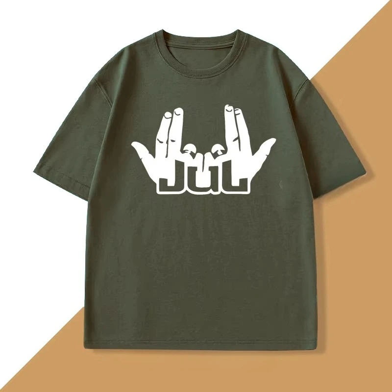 JuL T Shirts for Men Women Music Rapper Graphci T Shirts Cotton Vintage Short Sleeve T-shirt Male Tops Streetwear Tees Clothes
