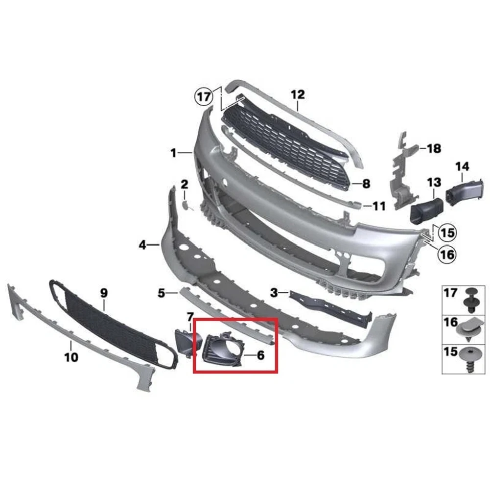 For MINI R56 Fog Light Cover Fog Light Replacement Accessory For Mini Car OEM Number 51117283348 Quick Installation Process