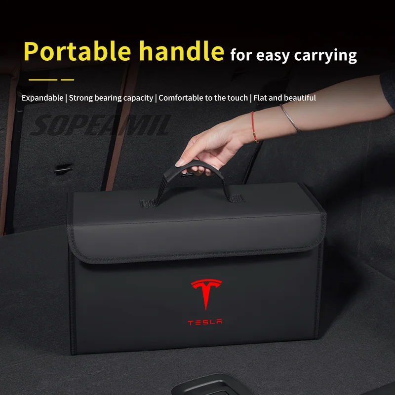 

Car Organizer Trunk Storage Bag Auto Multiues Storage Box Stowing Tidying Box For Tesla Model 3 Model Y Model X Model S Roadster