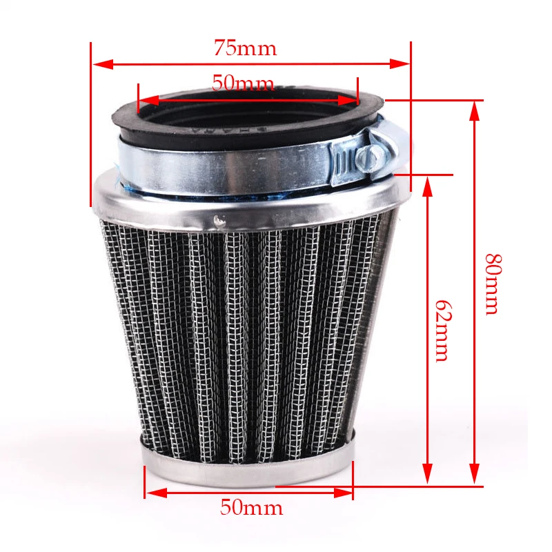 50 mm Air Filter Universal Motorcycle Pit Bike Dirt Minibike Pocket Quad 50cc GY6 Accessories Intake Pod for CF MOTO Honda ...