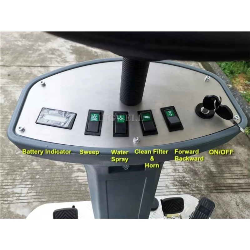 KINGWELL ركوب على آلة كنس المستودعات الكهربائية مكنسة أرضية الطريق الصناعية في الشوارع