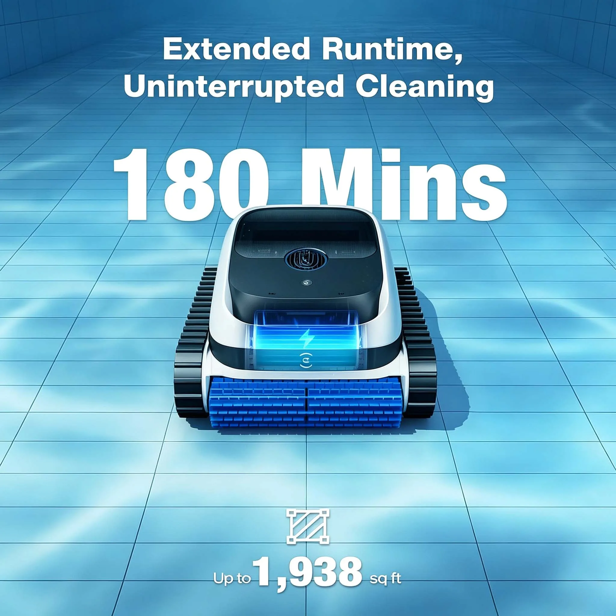 Powerful ECOVACS Ultramarine P1 Pool Cleaner – 180min Runtime Smart Powerful Cordless Robotic Cleaner With Dustbag For Pools