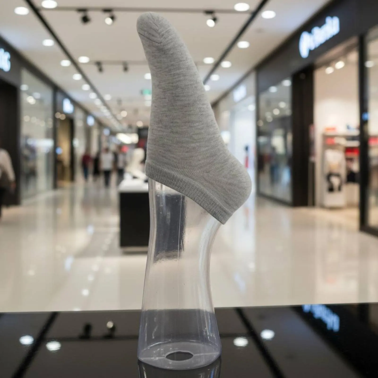 Female Foot Model with Stand Reusable Inverted Foot Display Transparent Sock Display Form Versatile Tiptoe Pose