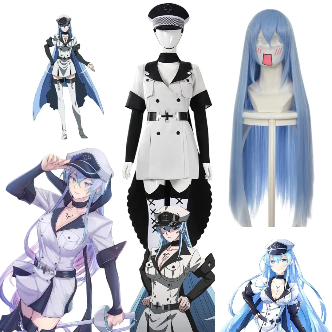 

Anime Esdese Esdeath Cosplay Costume Wig Men Woman Christmas Halloween Party Suit