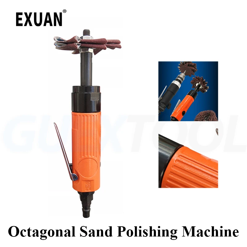 Pneumatic Octagonal Sand Irregular Polishing Machine Flower Making Machine Groove Wood Door Seam Grinding Surface Rust Removal