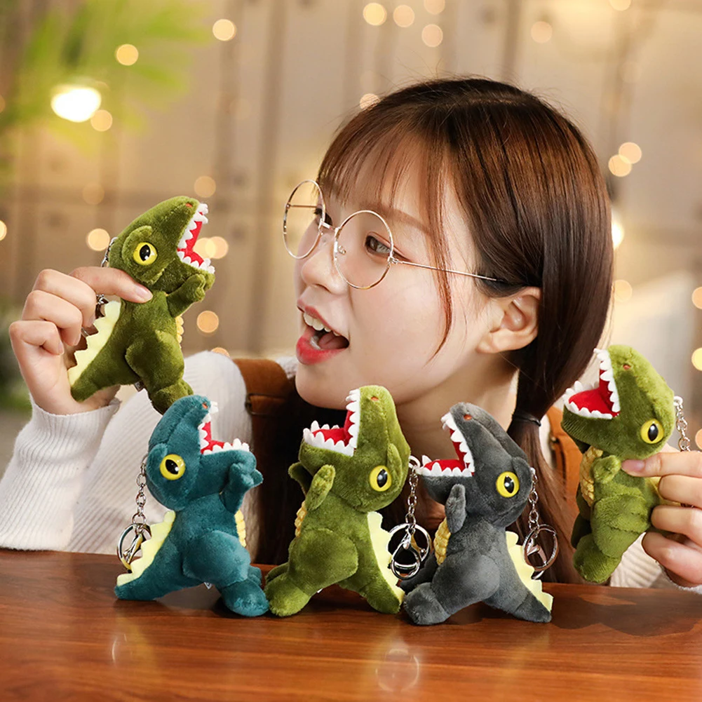 

Mini Dinosaur Plush Toys Key Chain Bag Pendant Cute Tyrannosaurus Doll for Kids Children Birthday Christmas Gifts Toys