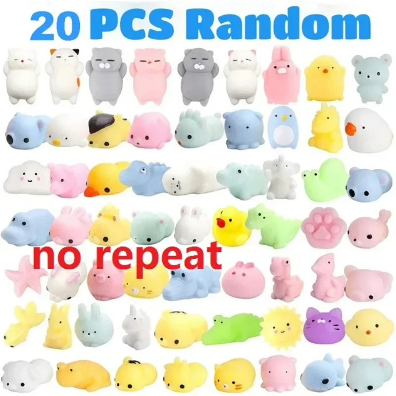 

20PCS Kawaii Squishies Mochi Anima Squishy Toys For Kids Antistress Ball Squeeze Party Favors Stress Relief Toys For Birthday