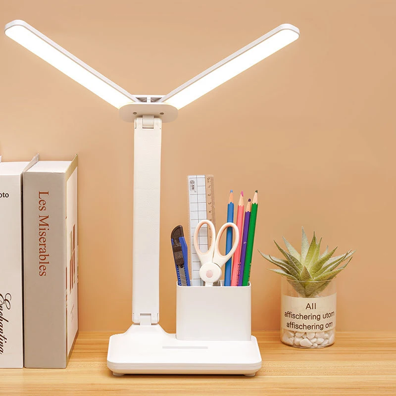 Night Light USB Charging LED Table Lamp Stepless Dimming Desk Lamp Multi Function for Bedroom Reading White Light Warm Light
