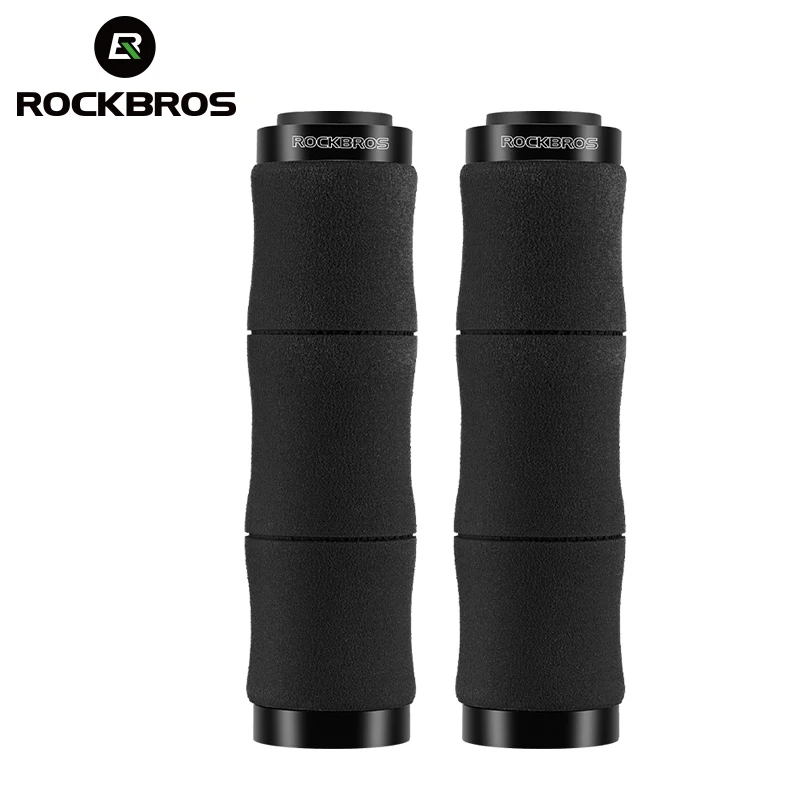 ROCKBROS Bicycle Grips Sponge MTB Grips With Dust Plug Shock-absorbing Handlebar Bike Soft Ultraight Handle Cycling Accessories