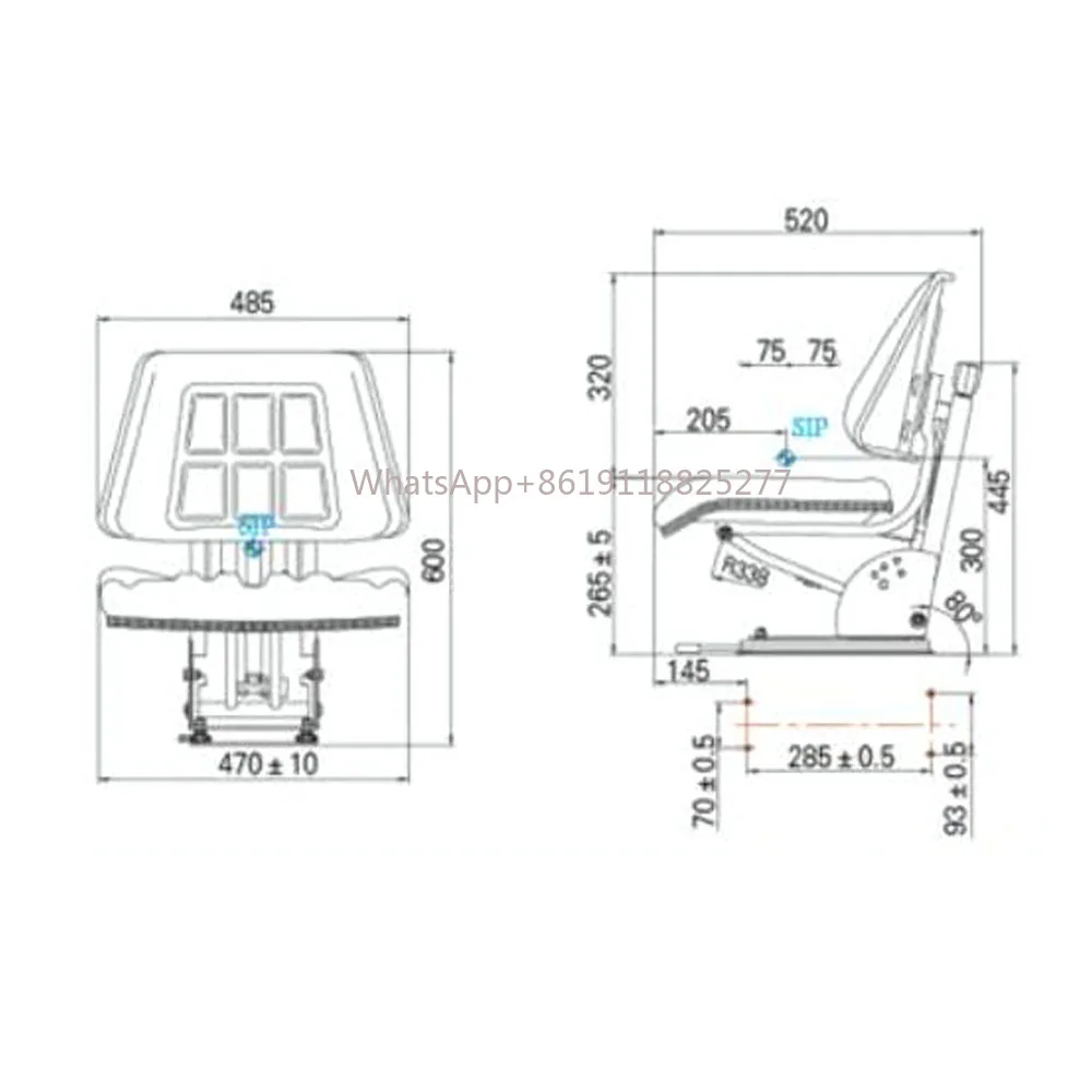 PU leather tractor seat with metal bracket freely adjustable for more models