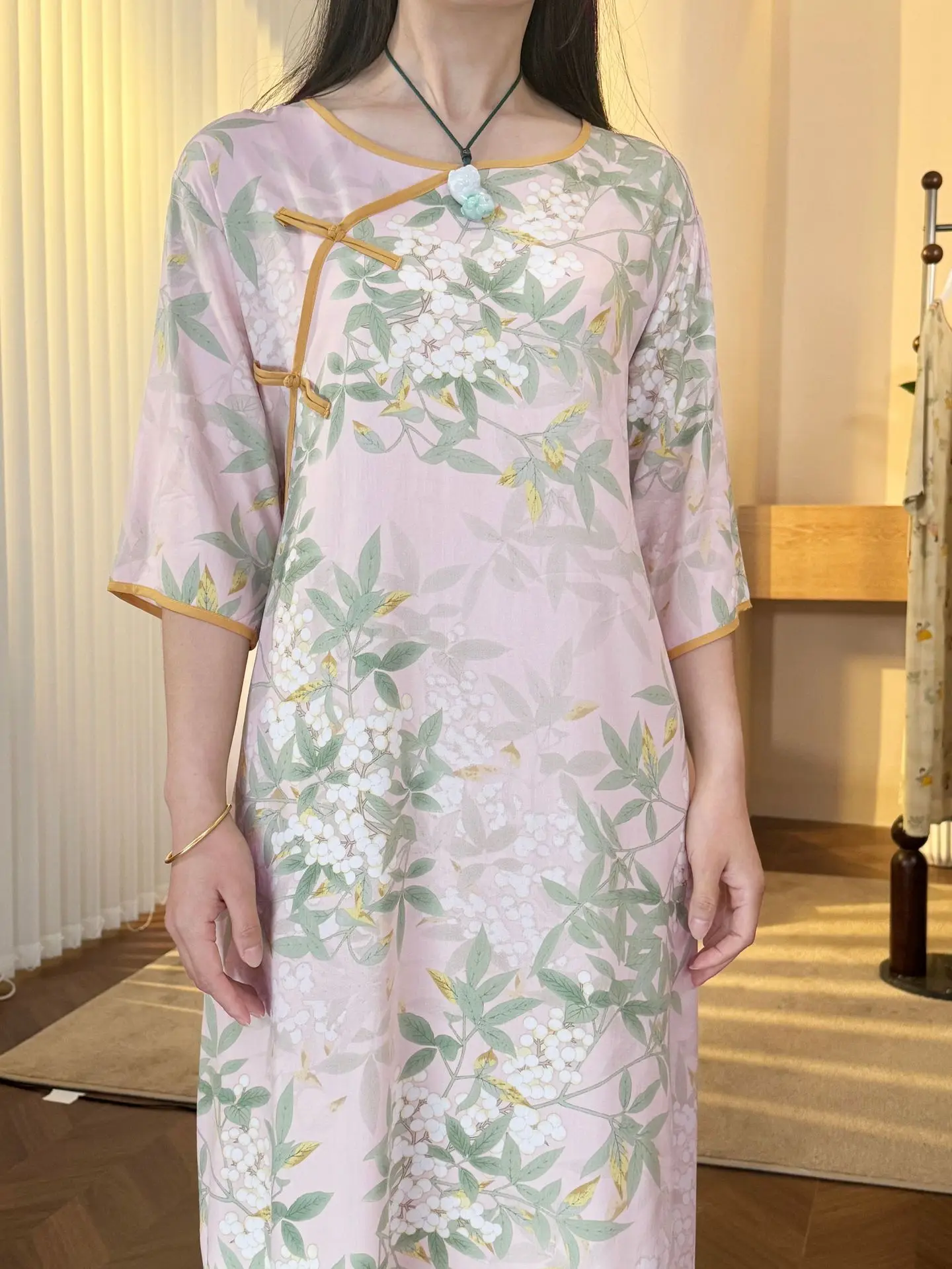 Half Sleeve Length Sleep Shirts For Women Printed Cotton Nightgowns Vintage Slim Ladies Sleepwear Dress Home Wear Nightshirt
