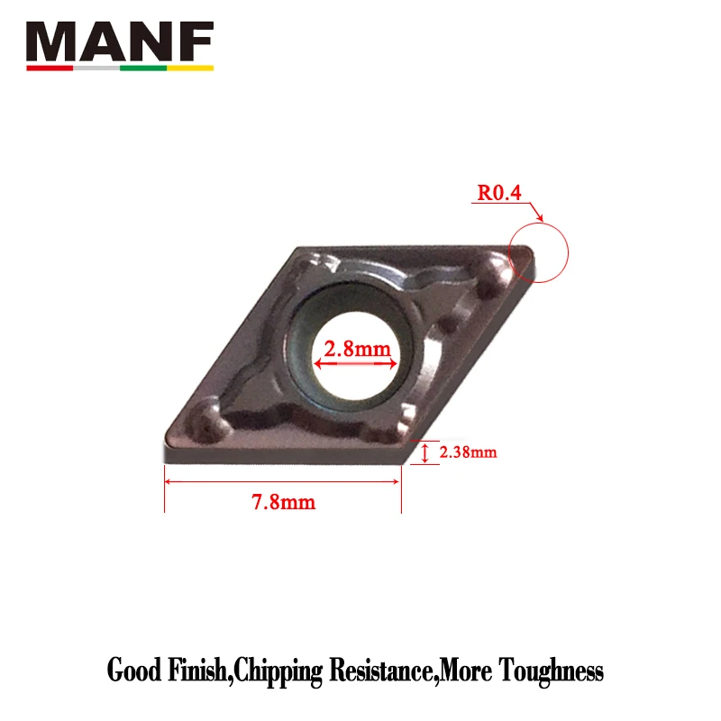 MANF Inserts en carbure DCMT070204-MV dans les outils de tournage, coupe-tour outils de tour, barre d'alésage Inserts support