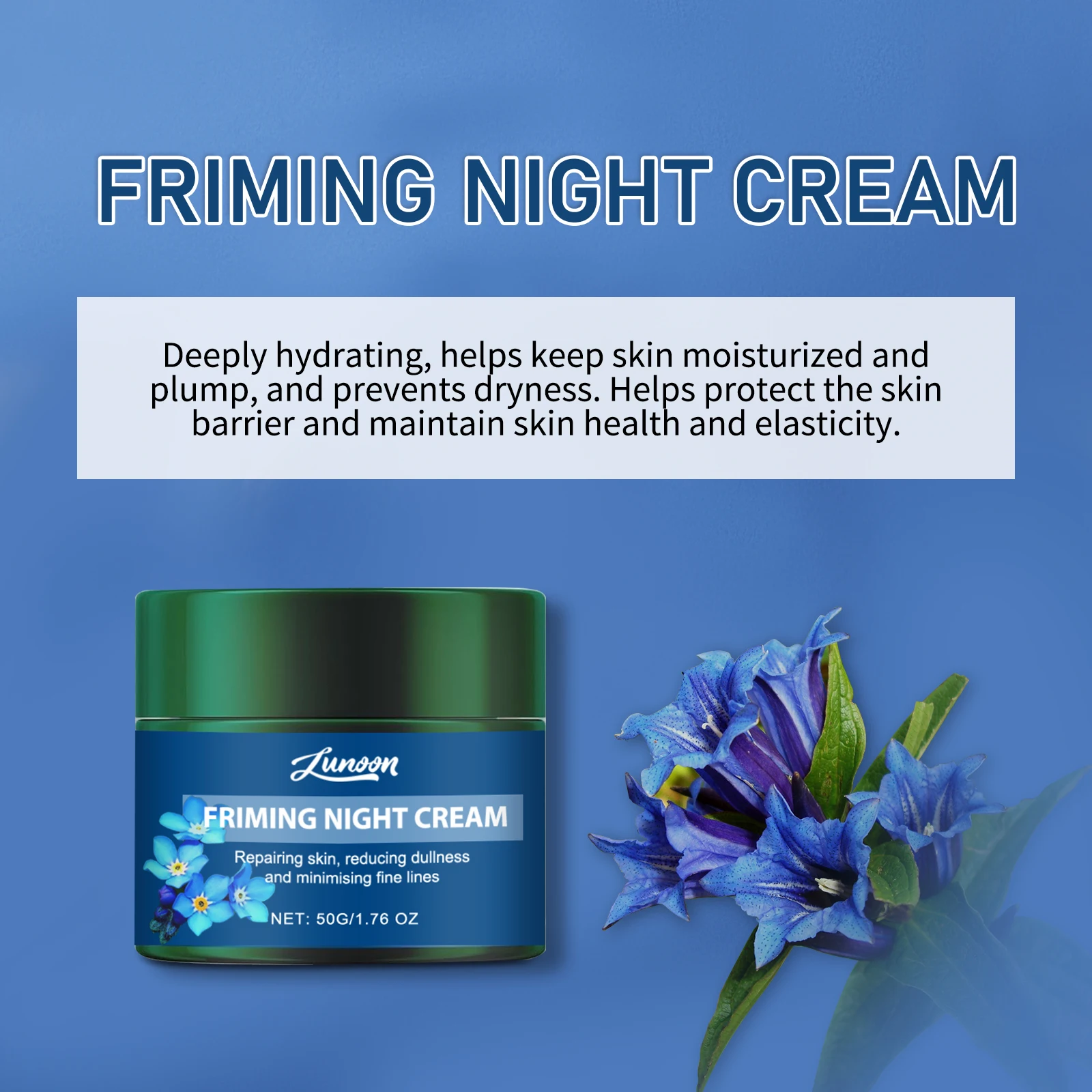 

GROEI Brightens Night Firming Face Cream 50 г — против старения, увлажнения, уменьшения морщин, осветления кожи с синим драгоценным камнем и Ed