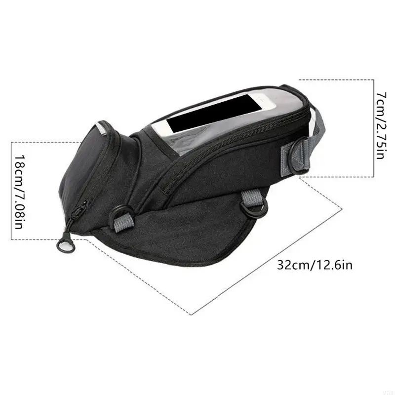 M76E Motorrad-Tankrucksack mit Telefon-Sichtfenster und strukturierter Aufbewahrung – Detail 6