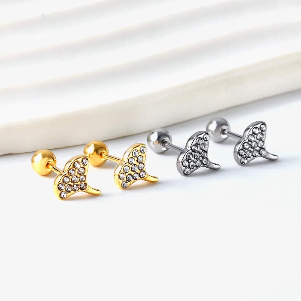 LUXUKISSKIDS 12Pairs/Lot Tiny Heart Star Stud Earrings Cute Mushroom Tail Exquisite Women\'s Jewelry On Ears Bulksale Accessories